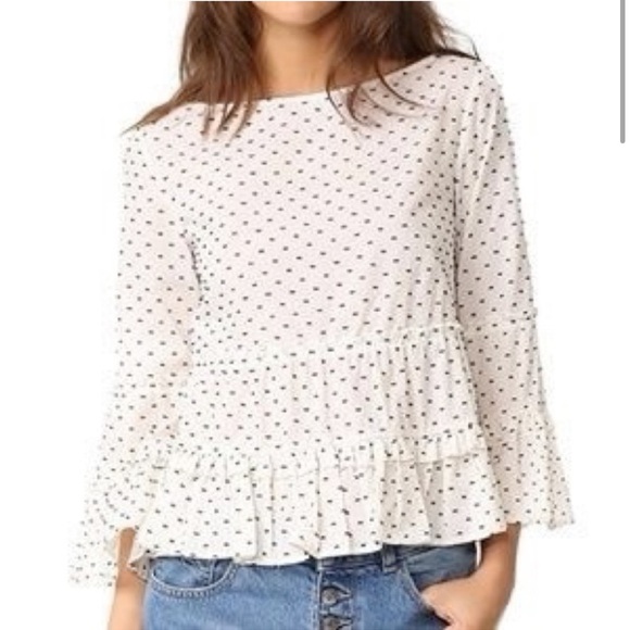 Club Monaco Polka Dot Tiered Top - Picture 4 of 8